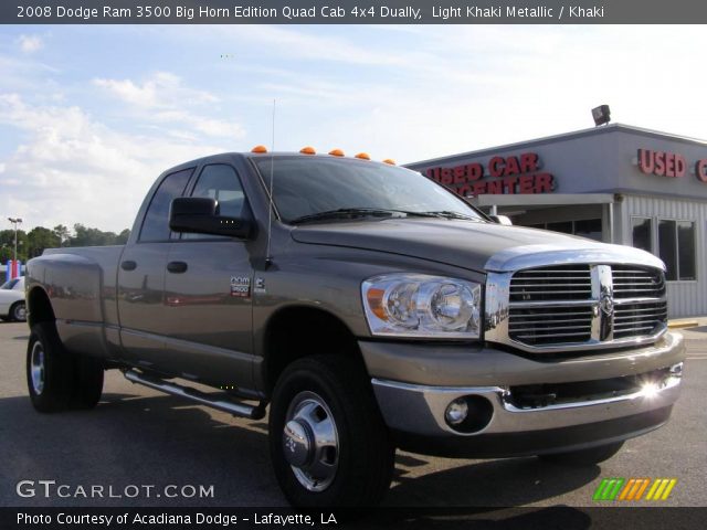 2008 Dodge Ram 3500 Big Horn Edition Quad Cab 4x4 Dually in Light Khaki Metallic