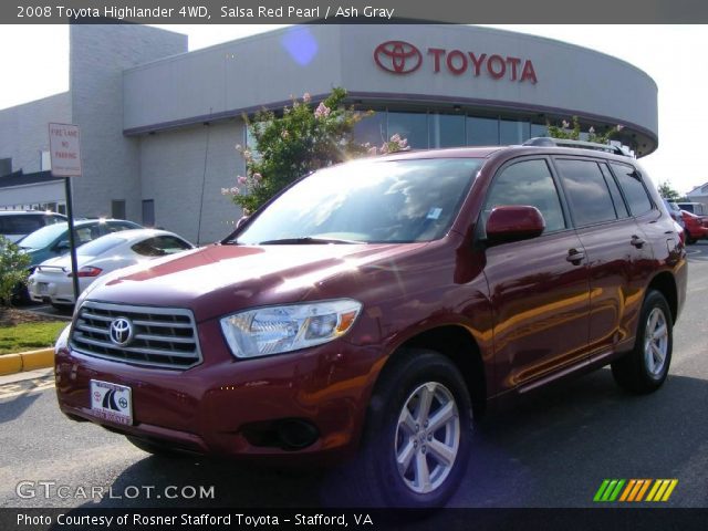 2008 Toyota Highlander 4WD in Salsa Red Pearl