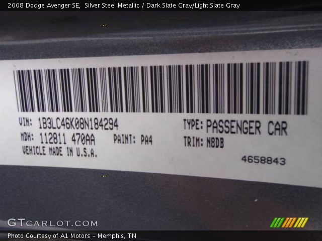2008 Dodge Avenger SE in Silver Steel Metallic