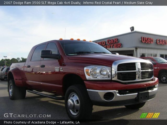 2007 Dodge Ram 3500 SLT Mega Cab 4x4 Dually in Inferno Red Crystal Pearl
