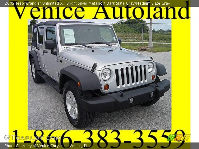 2009 Jeep Wrangler Unlimited X in Bright Silver Metallic