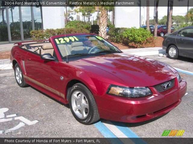 2004 Ford Mustang V6 Convertible in Redfire Metallic