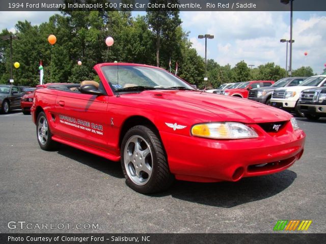 1994 Ford Mustang Indianapolis 500 Pace Car Cobra Convertible in Rio Red