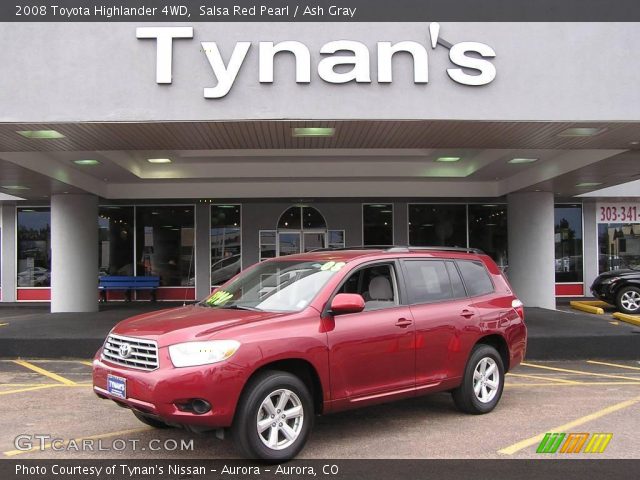 2008 Toyota Highlander 4WD in Salsa Red Pearl