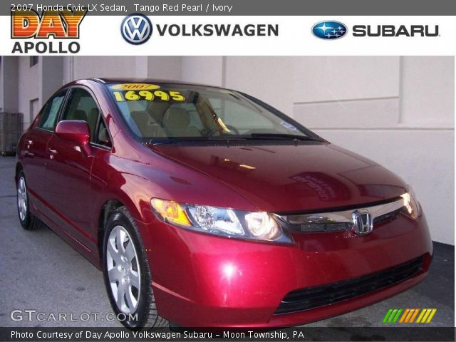 2007 Honda Civic LX Sedan in Tango Red Pearl