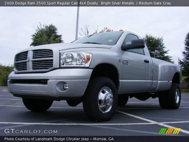 2009 Dodge Ram 3500 Sport Regular Cab 4x4 Dually in Bright Silver Metallic