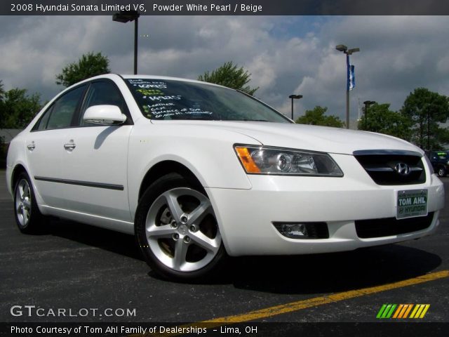2008 Hyundai Sonata Limited V6 in Powder White Pearl