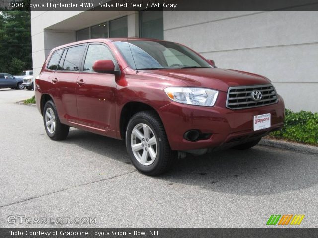 2008 Toyota Highlander 4WD in Salsa Red Pearl