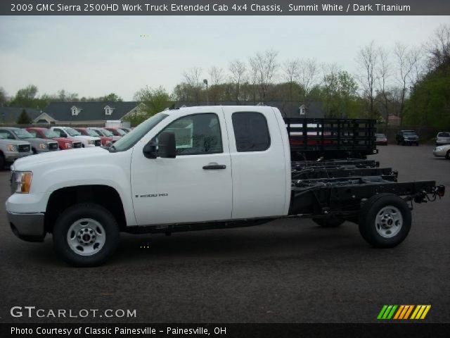 2009 GMC Sierra 2500HD Work Truck Extended Cab 4x4 Chassis in Summit White