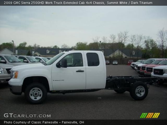 2009 GMC Sierra 2500HD Work Truck Extended Cab 4x4 Chassis in Summit White