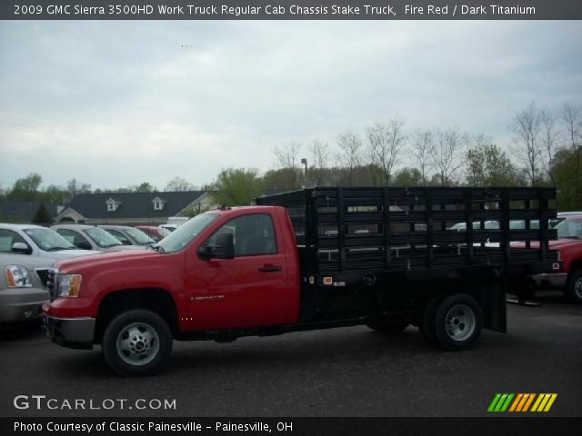 2009 GMC Sierra 3500HD Work Truck Regular Cab Chassis Stake Truck in Fire Red