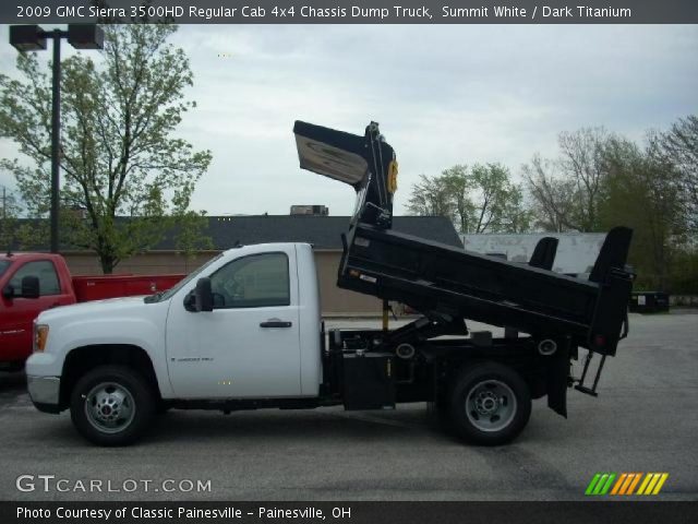 2009 GMC Sierra 3500HD Regular Cab 4x4 Chassis Dump Truck in Summit White