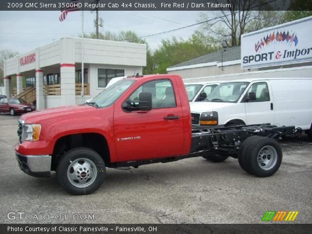 2009 GMC Sierra 3500HD Regular Cab 4x4 Chassis in Fire Red