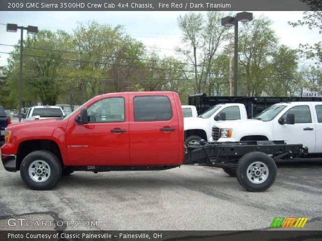 2009 GMC Sierra 3500HD Crew Cab 4x4 Chassis in Fire Red