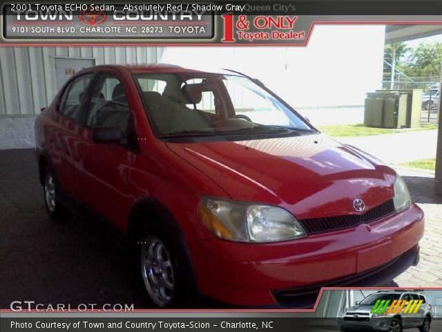 2001 Toyota Echo Interior. Absolutely Red 2001 Toyota ECHO Sedan with Shadow Gray interior 2001 Toyota ECHO Sedan in Absolutely Red