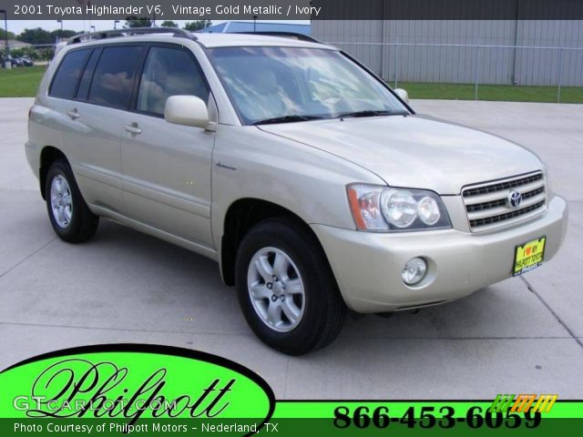 2001 Toyota Highlander V6 in Vintage Gold Metallic
