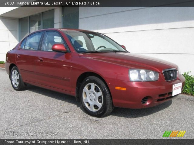 2003 Hyundai Elantra GLS Sedan in Chianti Red