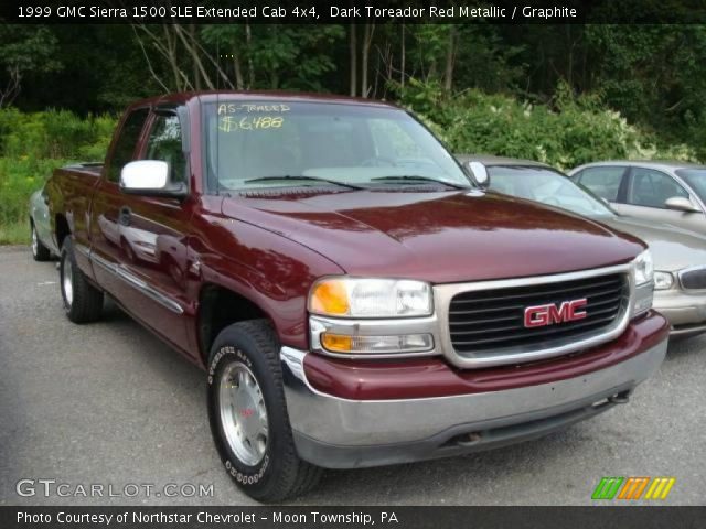 1999 GMC Sierra 1500 SLE Extended Cab 4x4 in Dark Toreador Red Metallic