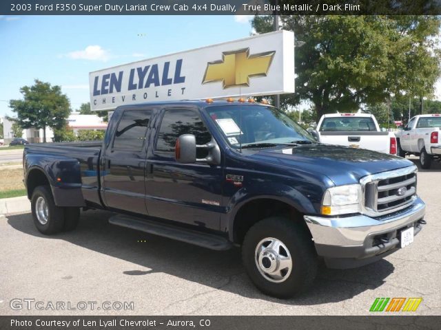 2003 Ford F350 Super Duty Lariat Crew Cab 4x4 Dually in True Blue Metallic