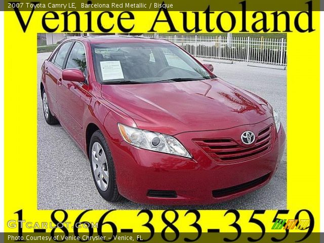 2007 Toyota Camry LE in Barcelona Red Metallic