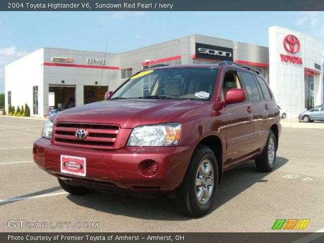 2004 Toyota Highlander V6 in Sundown Red Pearl