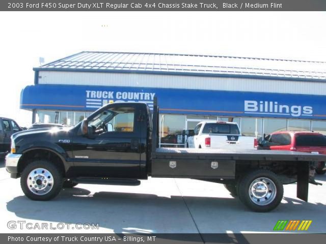 2003 Ford F450 Super Duty XLT Regular Cab 4x4 Chassis Stake Truck in Black