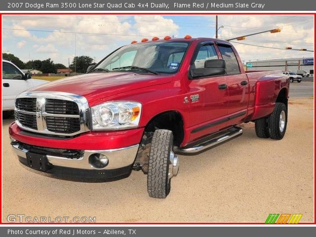 2007 Dodge Ram 3500 Lone Star Quad Cab 4x4 Dually in Flame Red