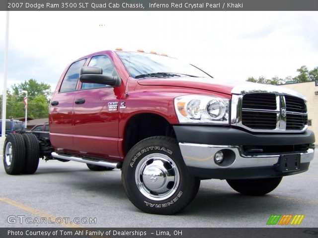 2007 Dodge Ram 3500 SLT Quad Cab Chassis in Inferno Red Crystal Pearl