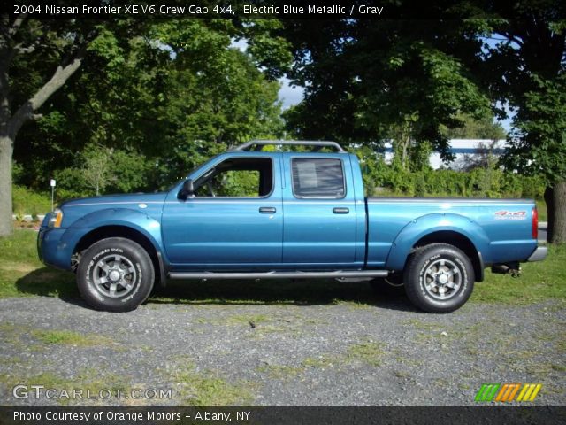 2004 Nissan Frontier XE V6 Crew Cab 4x4 in Electric Blue Metallic