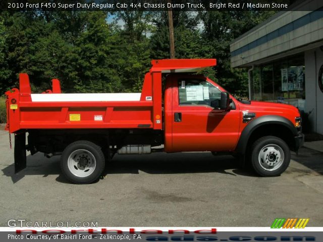 2010 Ford F450 Super Duty Regular Cab 4x4 Chassis Dump Truck in Bright Red