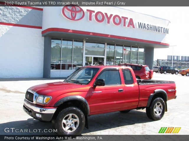 2002 Toyota Tacoma V6 TRD Xtracab 4x4 in Impulse Red Pearl