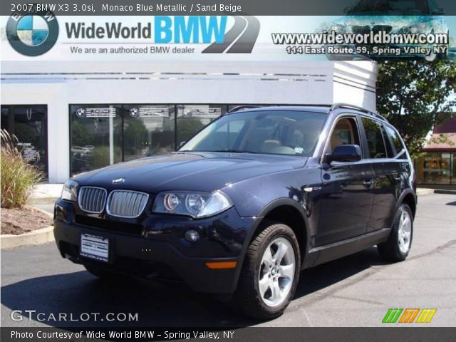 2007 BMW X3 3.0si in Monaco Blue Metallic