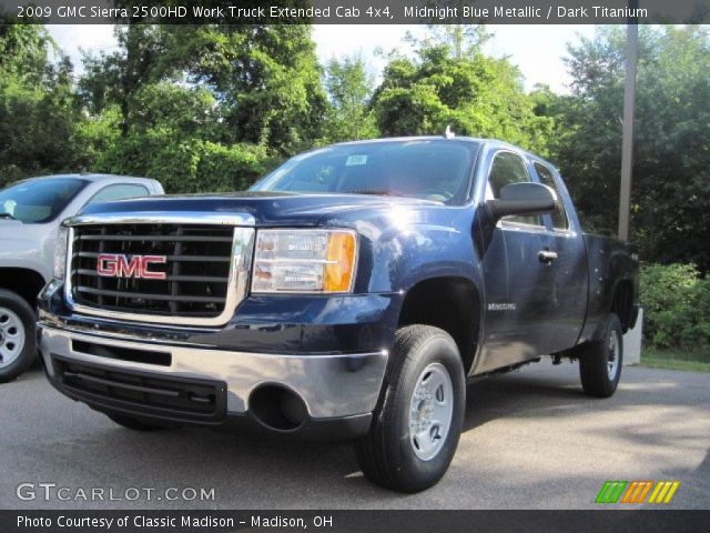 2009 GMC Sierra 2500HD Work Truck Extended Cab 4x4 in Midnight Blue Metallic