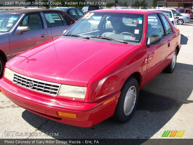 1993 Plymouth Sundance Coupe in Radiant Fire Red