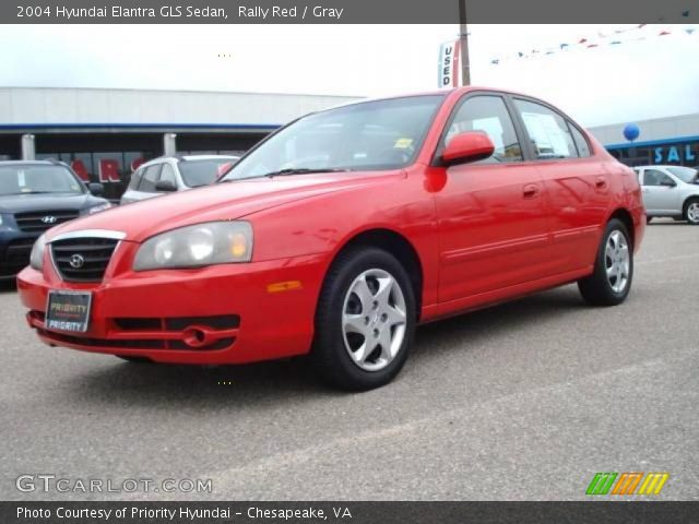 2004 Hyundai Elantra GLS Sedan in Rally Red