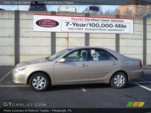 2003 Toyota Camry LE in Desert Sand Mica