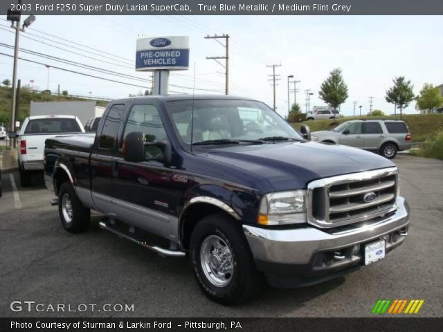 2003 Ford F250 Super Duty Lariat SuperCab in True Blue Metallic