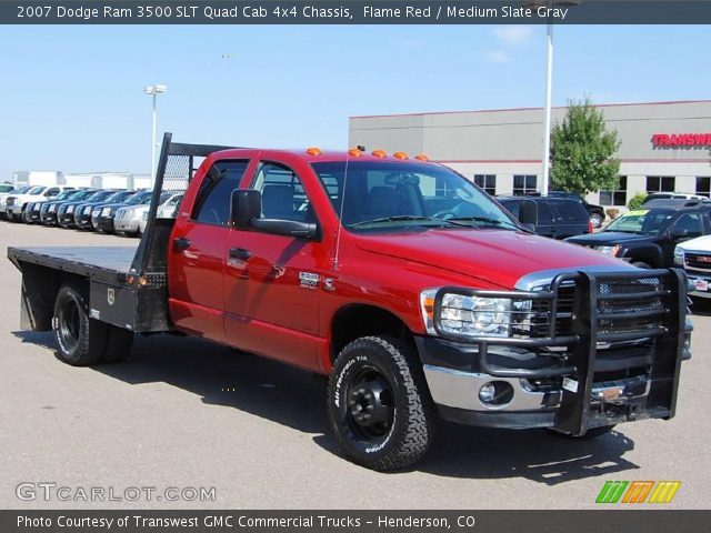 2007 Dodge Ram 3500 SLT Quad Cab 4x4 Chassis in Flame Red