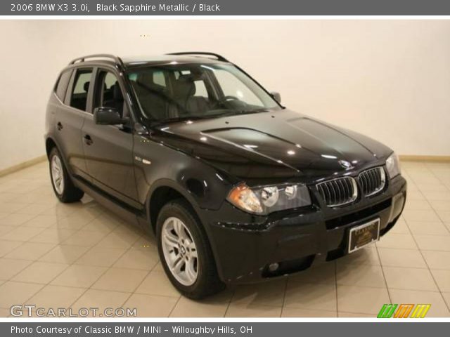 2006 BMW X3 3.0i in Black Sapphire Metallic