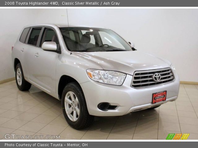 2008 Toyota Highlander 4WD in Classic Silver Metallic