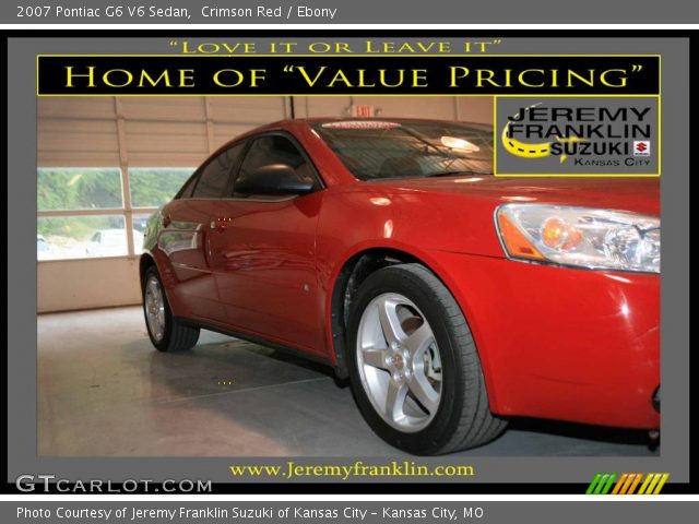 2007 Pontiac G6 V6 Sedan in Crimson Red
