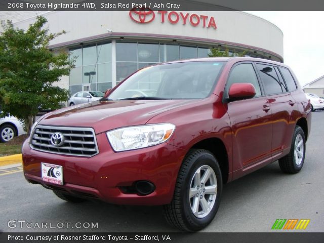 2008 Toyota Highlander 4WD in Salsa Red Pearl