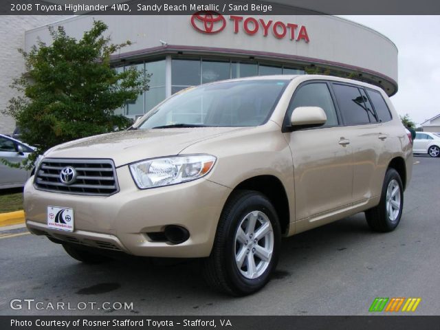 2008 Toyota Highlander 4WD in Sandy Beach Metallic