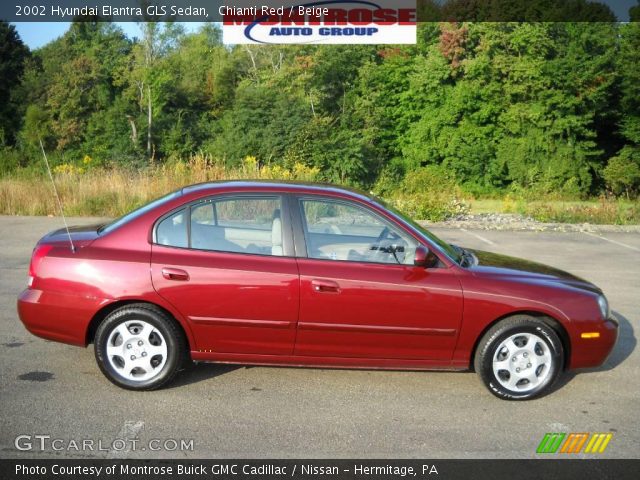 2002 Hyundai Elantra GLS Sedan in Chianti Red