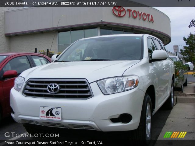 2008 Toyota Highlander 4WD in Blizzard White Pearl
