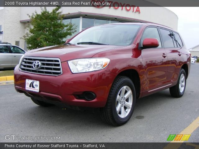 2008 Toyota Highlander 4WD in Salsa Red Pearl