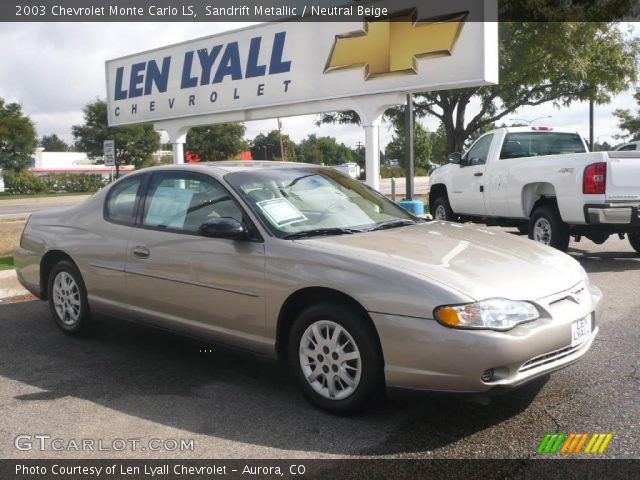 2003 Chevrolet Monte Carlo LS in Sandrift Metallic