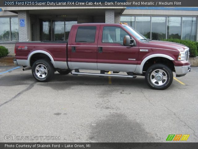 2005 Ford F250 Super Duty Lariat FX4 Crew Cab 4x4 in Dark Toreador Red Metallic