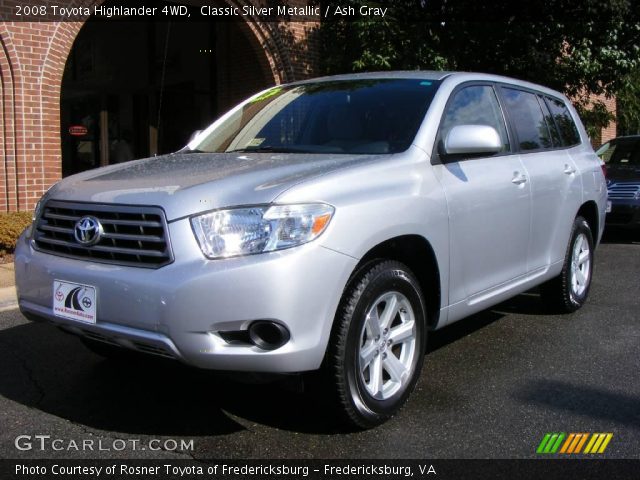 2008 Toyota Highlander 4WD in Classic Silver Metallic