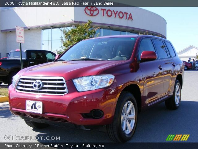 2008 Toyota Highlander 4WD in Salsa Red Pearl